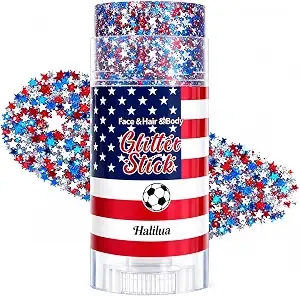 Red White And Blue Glitter Stick, 4th Of July Accessories, Star Sequins Face Hair Glitter For Women Kids, Fourth Of July Outfits For 250th Anniversary Independence Day Patriotic Party Decoration