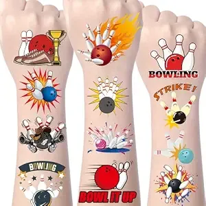 Bowling Sports Temporary Tattoos 200+ Party Decorations
