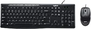 Logitech mk200 Full Size Wired Keyboard And Mouse Combo With Media Keys