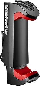 Manfrotto Universal Smartphone Clamp, Pro Version (Mcpixi), For Mini Camera Tripod, Table Tripod,Compact Tripod, Vlogging, Black