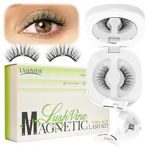 Lashview Upgrade Soft Magnetic Eyelashes With Applicator, Reusable Magnetic Lashes Natural Look, No Glue Needed, Windproof & Waterproof For All-Day Comfort (l24)