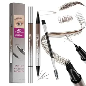 Dual End Microblading Brow Pen,Waterproof Long Lasting For Women-Brown