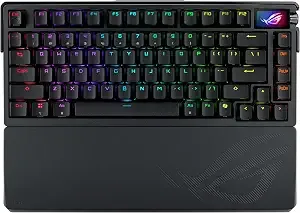 Asus Rog Azoth Extreme Wireless Mechanical Gaming Keyboard – 75% Tkl, Rog Nx Snow Linear Switches, Pbt Keycaps, Aluminum Chassis, Carbon Fiber, Gasket Mount, Color Oled Screen, Pc/Mac Support - Black