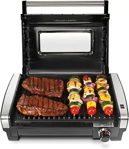 Hamilton Beach Electric Indoor Searing Grill With Lid & Viewing Window