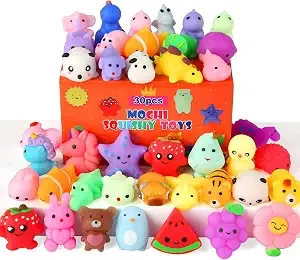 30 Pack Squishy Toys, Kawaii Squishies Party Favors For Kids 4-8 8-12 Treasure Box Toys For Classroom Birthday Xmas Gifts Goodie Bag Mini Animals Mochi Squishy Stress Relief Sensory Toys Random