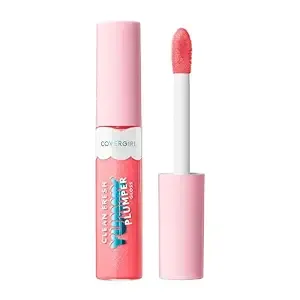 Covergirl Clean Fresh Yummy Plumper Lip Gloss, 840 Be Chill My Heart, Shiny, Vegan Formula, Easy To Apply, Minty Flavor, 0.33oz