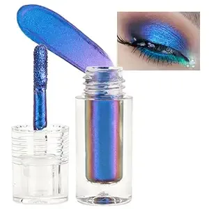Amy'S Diary Blue Duochrome Multichrome Chameleon Liquid Metallic Eyeshadow, High-Impact Multi-Dimensional Finish,Silky Smooth And High Pigment Holographic Glitter Eyeshadow Makeup (#05)