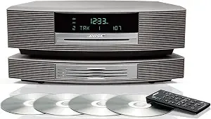 Bose Wave Music System Iii Cd Radio And Bose Wave Multi-Cd Changer, Titanium Silver, Compatible With Alexa And Bluetooth Adapter (Renewed)