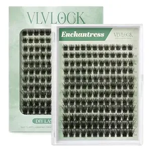 Enchantress Lash Clusters Diy Lash Extensions Individual Lashes Waterproof Long-Lasting Fluff & Weightless Look With Ultra-Thin Band Glue Remover Tweezer For Beginners(Enchantress Lashes, 10-18mm)