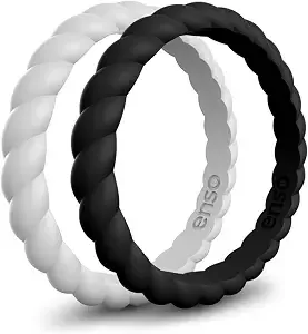 Enso Rings Stackable Braided Silicone Wedding Ring Bundles – Comfortable And Flexible Design - Multi-Packs