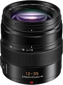 Panasonic Lumix G Series Camera Lens, 12-35mm f2.8 Leica Dg Vario-Elmarit Interchangeable Lens For Mirrorless Micro Four Thirds Digital Cameras, Power O.I.S. - H-es12035 Black
