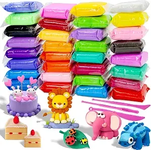 Museluxe Air Dry Clay - 32 Colors Modeling Clay Kit With 3 Sculpting Tools