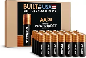 Duracell Coppertop Aa Batteries, 28 Count, 12-Year Shelf Life, Recloseable Storage