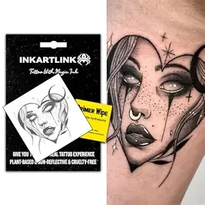 Inkartlink Love Witch Temporary Tattoos, Realistic Waterproof Fake Tattoos