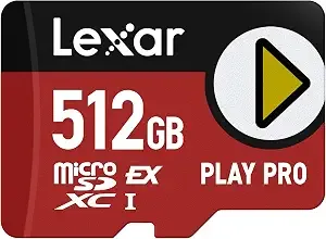 Lexar 512gb Play Pro Micro Sd Express Card, 900mb/S Read, 4k, v30, Uhs-I