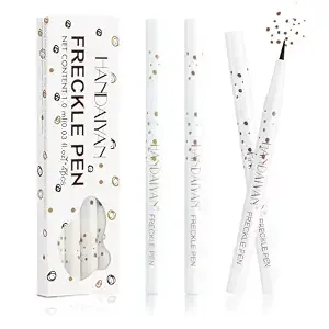 Freckle Pen 4 Pcs Set – 4 Colors (Light Brown, Natural Coffee, Chestnut, Dark Brown) For Natural Looking Fake Freckles – Waterproof, Long Lasting Faux Freckles Makeup Tool
