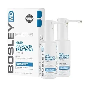 Bosleymd 5% Minoxidil Spray, Extra Strength Thinning Treatment/Hairspray For Hair Loss And Hair Regrowth For Men, Topical Solution, No Mess Sprayer, 2-Pack, 2-Month Supply