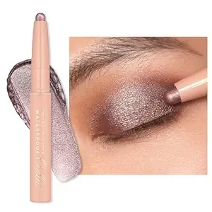 Oulac Waterproof Eye Shadow Stick Smooth And Long Lasting, Shimmering Glitter Finish, Blendable Eyes Makeup, Vegan & Cruelty-Free 1.25g, 17 Hollywood Dream