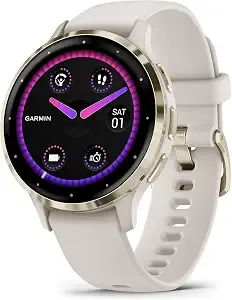 Garmin Venu 3s (Refurbished) Soft Gold Stainless Steel Bezel 1.2-Inch Amoled Touchscreen Display Smart Watch With 41mm Ivory Case And Silicone Band, 010-n2785-04