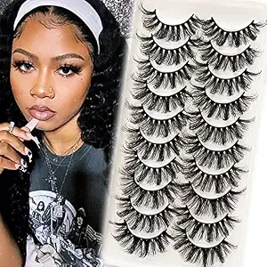 Veleasha Lashes Fluffy Wispy Dramatic Faux Mink Eyelashes (6d23)