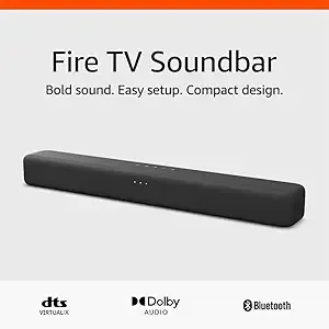 Amazon Fire Tv Soundbar, 2.0 Speaker With Dts Virtual:X And Dolby Audio, Bluetooth Connectivity