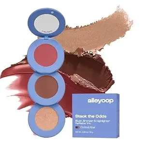 Alleyoop Stack The Odds, Travel Makeup, Mini Makeup, Cocktail Hour - Stackable Makeup Travel, All In One Cream Makeup Palette, Blush , Contour, Bronzer And Highlighter, Easy Touch-Ups
