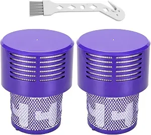 2 Pack v10 Filters Replacement For Dyson v10 Cyclone Series, v10 Absolute, v10 Animal, v10 Total Clean, sv12, Replace Part No. 969082-01, v10 Filters & 1 Clean Brush