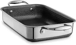 Hexclad Hybrid 7x10 Inch Rectangular Nonstick Roasting Pan, Dishwasher Safe