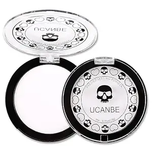 Ucanbe White Pressed Setting Powder For Special Effects & Halloween Makeup, Translucent Matte Finishing Powder, Baking White Face Powder For Long Lasting Coverage, Portable Compact