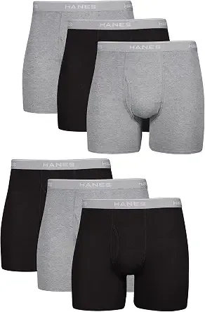 Hanes Men'S Underwear Boxer Briefs Pack, Cool & Breathable Cotton Moisture-Wicking Underwear For Men, No Ride Up