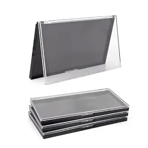 Magnetic Makeup Palette With Clear Top, 3pack Empty Eyeshadow Pan Dispensing Storage Box With 60pcs Adhesive Metal Stickers For Diy Cosmetics Lipstick Blush Powder-7.71”x4.33”Palette