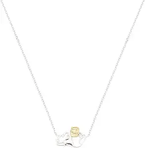 Disney Winnie-The-Pooh Two-Tone Pendant Necklace Brass With Sterling