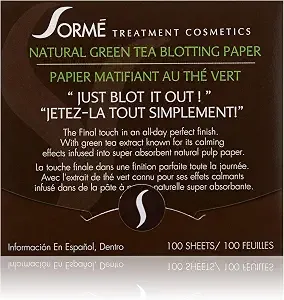 Sorme' Treatment Cosmetics Blotting Paper, Green Tea, 0.5 Oz.