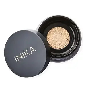 Inika Organic Mineral Powder Foundation With Spf 25 - Vegan Makeup, Natural Looking, Buildable Coverage, Flawless Radiance & Glow, Blemish Coverage, Cruelty Free, Sustainable Packaging, Strength, 8g