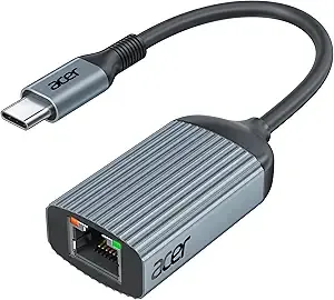 Acer Usb C To Ethernet Adapter, Plug And Play rj45 To Type C Network Dongle