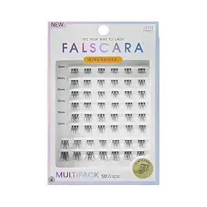 Falscara, False Eyelashes, Lash Clusters, 'Ultra Natural', 8mm-14mm, Includes 50 Wisps, Contact Lens Friendly, Easy To Apply, Reusable Lash Clusters