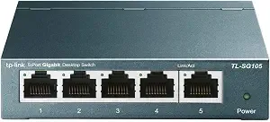 Tp-Link Tl-sg105, 5 Port Gigabit Unmanaged Ethernet Switch, Network Hub, Ethernet Splitter, Plug & Play, Fanless Metal Design, Shielded Ports, Traffic Optimization
