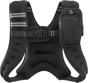 Zelus Weighted Vest, 6lb/8lb/12lb/16lb/20lb/25lb/30lb Weight Vest With Reflective Stripe For Workout, Strength Training, Running, Fitness, Muscle Building, Weight Loss, Weightlifting