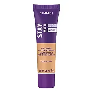 Rimmel London Stay Matte Liquid Mousse - 102 Light Buff - Foundation, Lightweight, Shine Control, Oil-Free, 1oz