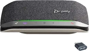 Poly Sync 20+ Personal Portable Bluetooth Speakerphone (Plantronics) – Noise/Echo Reduction – Usb-C Bluetooth Adapter - Works W/Teams (Certified), Zoom, Pc, Mac, Mobile – Amazon Exclusive
