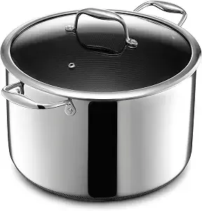 Hexclad 10qt Hybrid Nonstick Braiser Stock Pot With Lid, Induction Ready