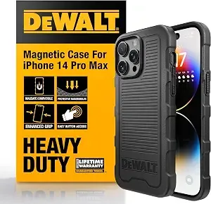 Dewalt Heavy Duty Strong Magnetic For Iphone 14 Pro Max Case, Black