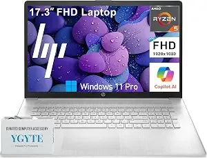 Hp 17 Inch Laptop Computer, 17.3 Ips Fhd Business Laptop Pc, Amd Ryzen 5 7430u 6-Core, 16gb Ram, 256gb Ssd, Windows 11 Pro, 10-Key Number Pad, Wi-Fi 6, Hdmi, Usb-C