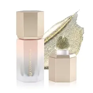 Color Nymph Gel Liquid Highlighter For Face Eye Body, Chameleon Makeup Glitter Highlighter Shimmer Highlighters Makeup With Sponge Tip For Girls Glow Make Up - 04# Gold