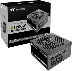 Thermaltake Toughpower Gt 1200w; Atx 3.1; x2 Native Pcie 5.1 12v-2x6; Full Modular; Flat Cables; Color Matched Connectors; Japanese Main Capacitors; 80 Plus Gold; 140mm; Black; Ps-Tpt-1200fnfagu-3