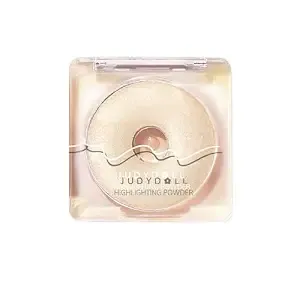 Judydoll Starlight Highlighting Powder, Face Highlighter,Buildable Finishes From Natural To Sparkle, Photo-Ready Glow For All Skin Tones,Luminous & Translucent (01 Greamy Glow)