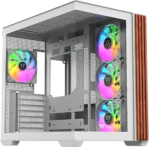 Thermaltake View 380 Ws Argb; Mid Tower Chassis; Side Wood Trim; 4x120mm Argb Lite Fans Included; 415mm Gpu Clearance; Dual Chamber; Atx/Matx/Mitx; Hidden Connector Support; Snow; Ca-1z2-00m6wn-Ws
