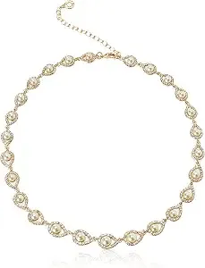 Anne Klein Women'S Pearl Collar Necklace, Statement Fashion Jewelry With Pearl Accents And Adjustable Extender For Everyday And Dress Wear