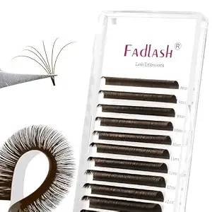 Fadlash Lash Extensions Dark Brown Easy Fan Eyelash Extensions D Curl