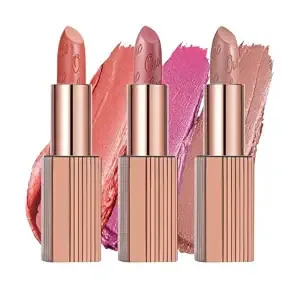 Oulac Metallic Nude Lipstick Set 3pcs, Comfortable Creamy Texture, Limited-Edition Packaging, 06+07+11